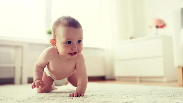 متى يبدا الطفل بالحبو؟